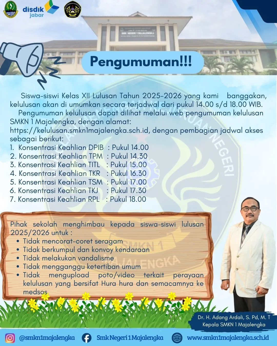 Kelulusan Kelas 12 SMKN 1 Majalengka Diumumkan Secara Online